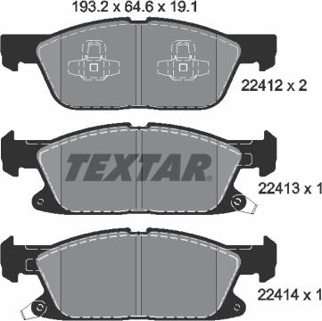 Textar 2241201 - Bremžu uzliku kompl., Disku bremzes ps1.lv