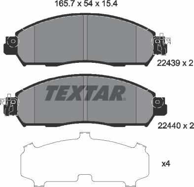 Textar 2243903 - Bremžu uzliku kompl., Disku bremzes ps1.lv