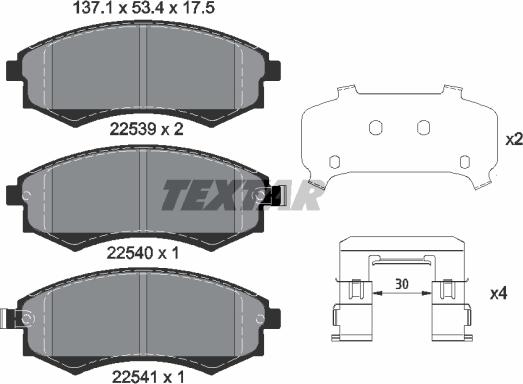 Textar 2253901 - Bremžu uzliku kompl., Disku bremzes ps1.lv