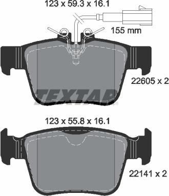 Textar 2260501 - Bremžu uzliku kompl., Disku bremzes ps1.lv