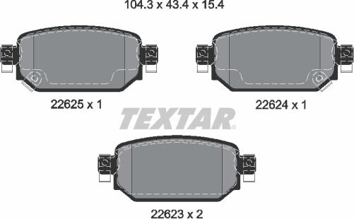 Textar 2262301 - Bremžu uzliku kompl., Disku bremzes ps1.lv