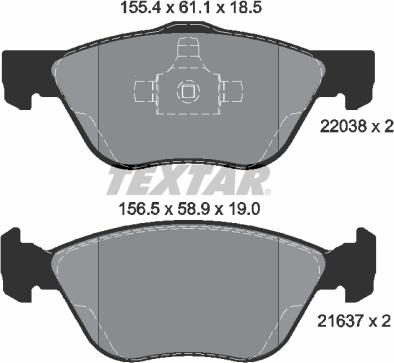 Textar 2203801 - Bremžu uzliku kompl., Disku bremzes ps1.lv