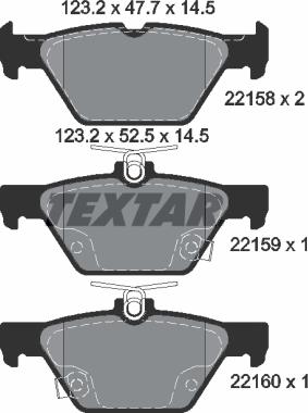 Textar 2215801 - Bremžu uzliku kompl., Disku bremzes ps1.lv