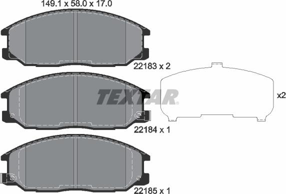 Textar 2218301 - Bremžu uzliku kompl., Disku bremzes ps1.lv