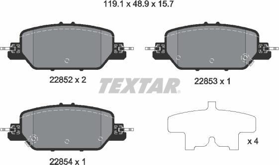 Textar 2285201 - Bremžu uzliku kompl., Disku bremzes ps1.lv