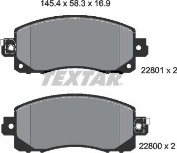 Textar 2280001 - Bremžu uzliku kompl., Disku bremzes ps1.lv