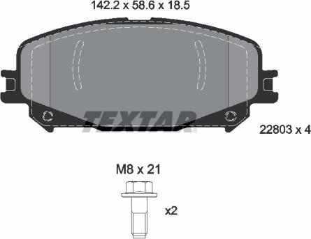 Textar 2280301 - Bremžu uzliku kompl., Disku bremzes ps1.lv