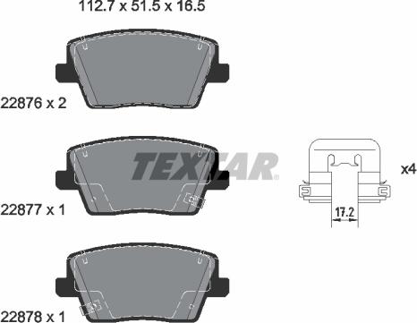 Textar 2287601 - Bremžu uzliku kompl., Disku bremzes ps1.lv