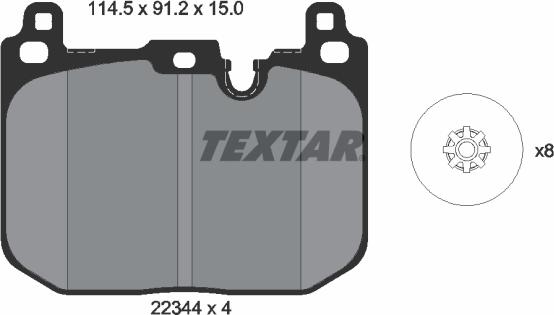 Textar 2234401 - Bremžu uzliku kompl., Disku bremzes ps1.lv