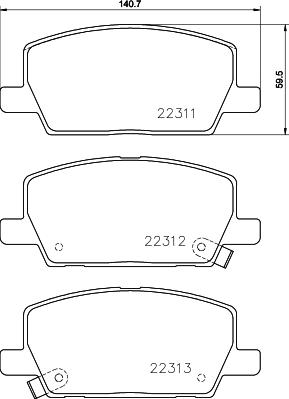 Textar 2231101 - Bremžu uzliku kompl., Disku bremzes ps1.lv