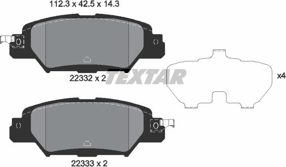 Textar 2233201 - Bremžu uzliku kompl., Disku bremzes ps1.lv