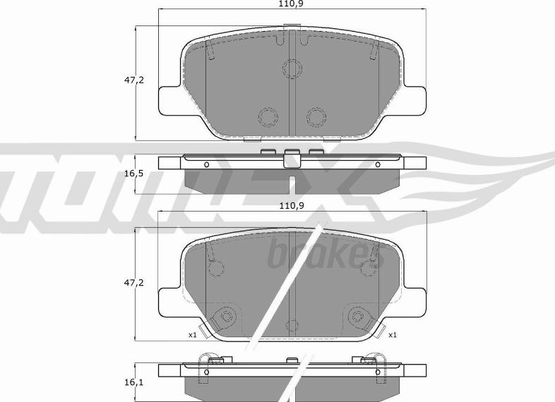 TOMEX brakes TX 60-06 - Bremžu uzliku kompl., Disku bremzes ps1.lv