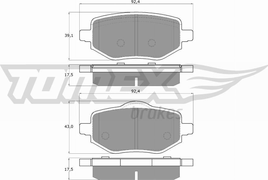 TOMEX brakes TX 60-02 - Bremžu uzliku kompl., Disku bremzes ps1.lv