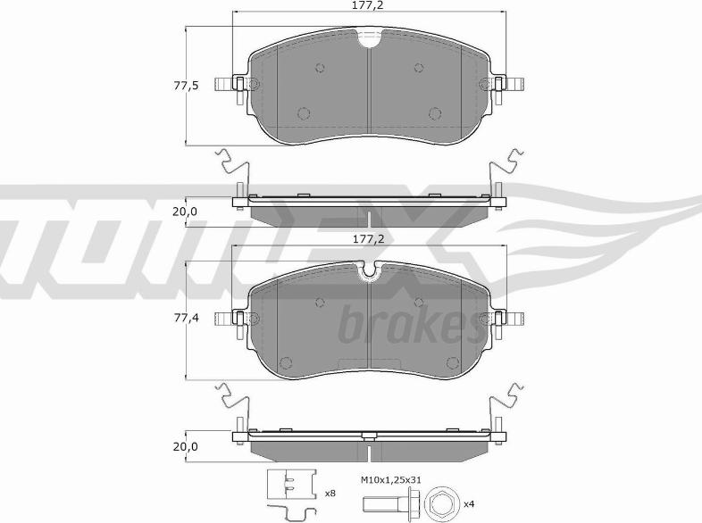 TOMEX brakes TX 60-29 - Bremžu uzliku kompl., Disku bremzes ps1.lv