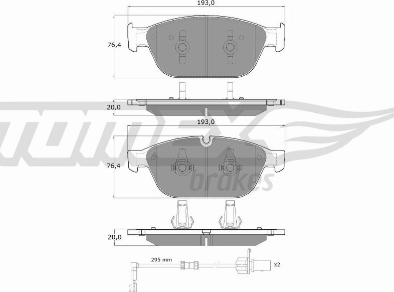 TOMEX brakes TX 19-40 - Bremžu uzliku kompl., Disku bremzes ps1.lv