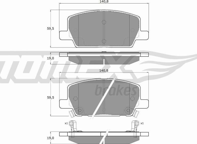 TOMEX brakes TX 19-55 - Bremžu uzliku kompl., Disku bremzes ps1.lv