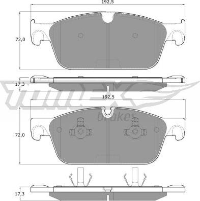 TOMEX brakes TX 19-50 - Bremžu uzliku kompl., Disku bremzes ps1.lv