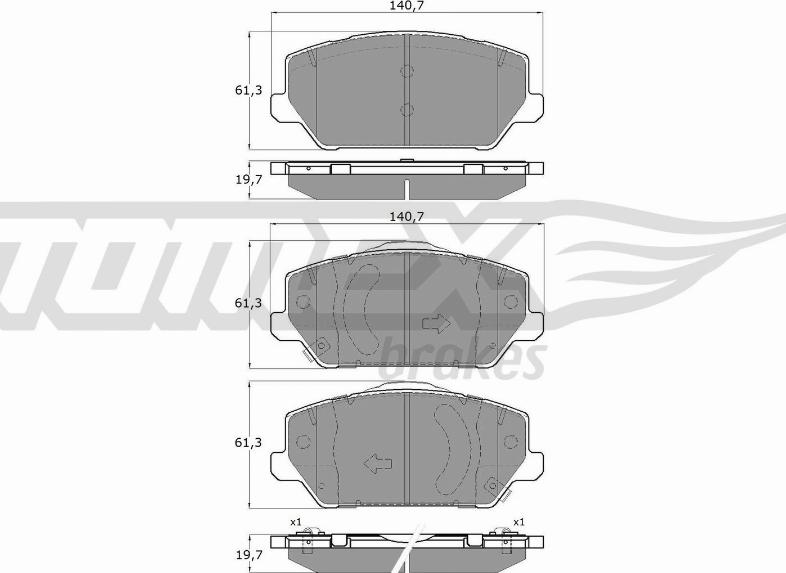 TOMEX brakes TX 19-60 - Bremžu uzliku kompl., Disku bremzes ps1.lv