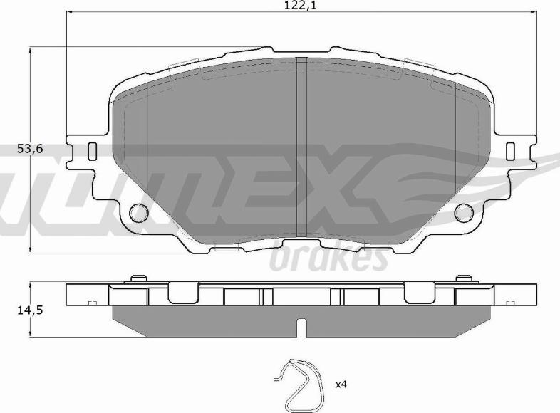 TOMEX brakes TX 19-04 - Bremžu uzliku kompl., Disku bremzes ps1.lv