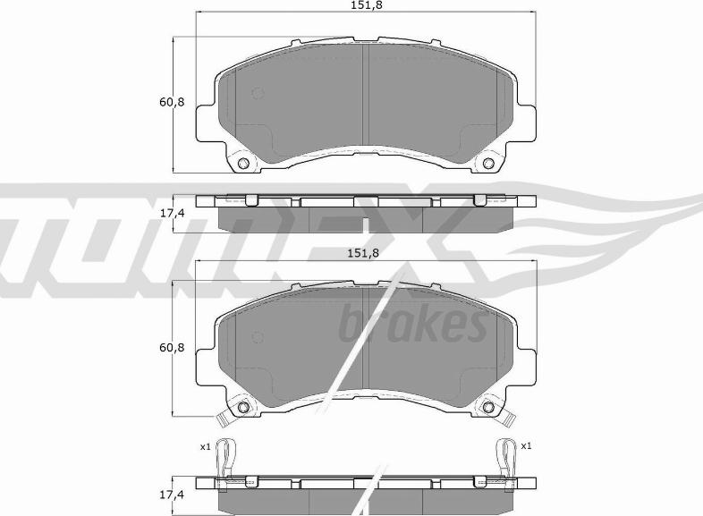 TOMEX brakes TX 19-00 - Bremžu uzliku kompl., Disku bremzes ps1.lv