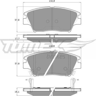 TOMEX brakes TX 19-01 - Bremžu uzliku kompl., Disku bremzes ps1.lv