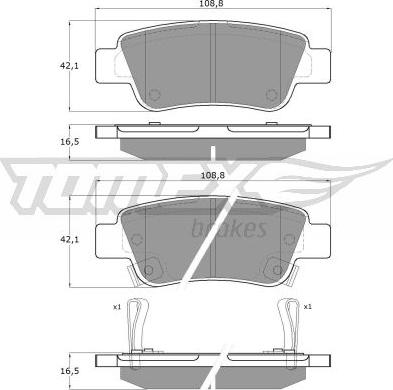 TOMEX brakes TX 19-07 - Bremžu uzliku kompl., Disku bremzes ps1.lv