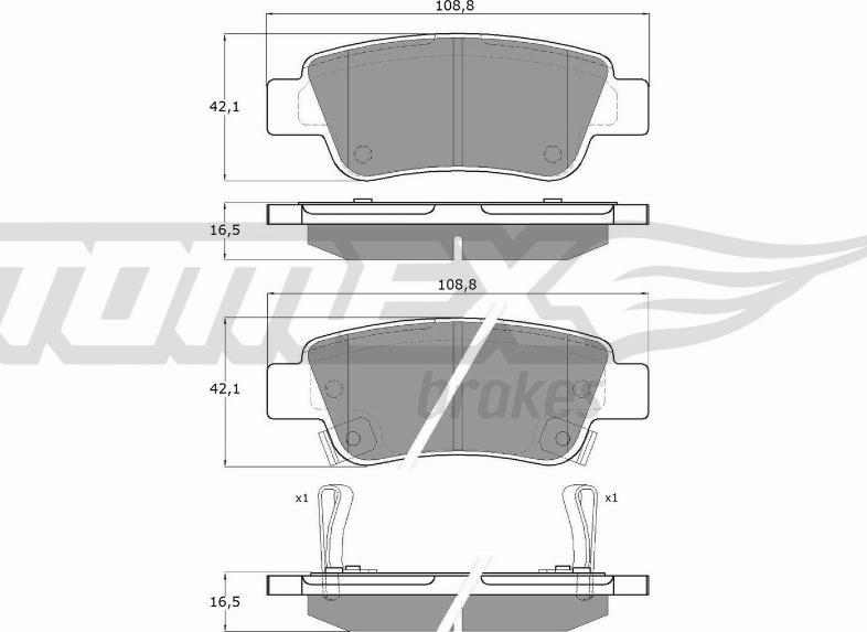 TOMEX brakes TX 19-07 - Bremžu uzliku kompl., Disku bremzes ps1.lv