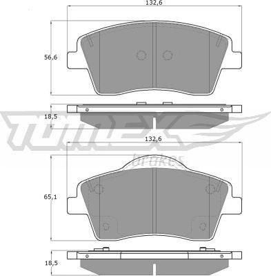 TOMEX brakes TX 19-15 - Bremžu uzliku kompl., Disku bremzes ps1.lv