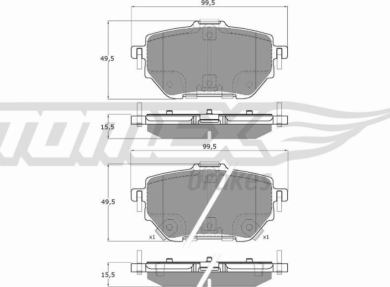 TOMEX brakes TX 19-84 - Bremžu uzliku kompl., Disku bremzes ps1.lv