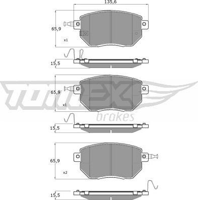 TOMEX brakes TX 19-39 - Bremžu uzliku kompl., Disku bremzes ps1.lv