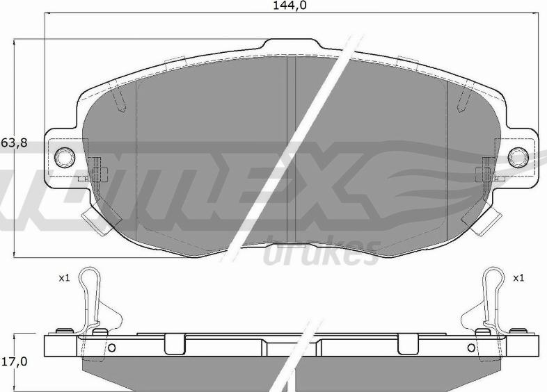 TOMEX brakes TX 19-34 - Bremžu uzliku kompl., Disku bremzes ps1.lv