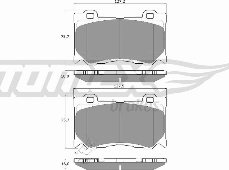 TOMEX brakes TX 19-38 - Bremžu uzliku kompl., Disku bremzes ps1.lv