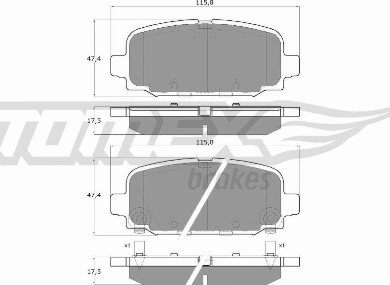 TOMEX brakes TX 19-79 - Bremžu uzliku kompl., Disku bremzes ps1.lv