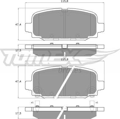 TOMEX brakes TX 19-79 - Bremžu uzliku kompl., Disku bremzes ps1.lv