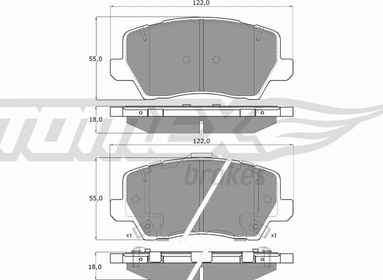 TOMEX brakes TX 19-75 - Bremžu uzliku kompl., Disku bremzes ps1.lv