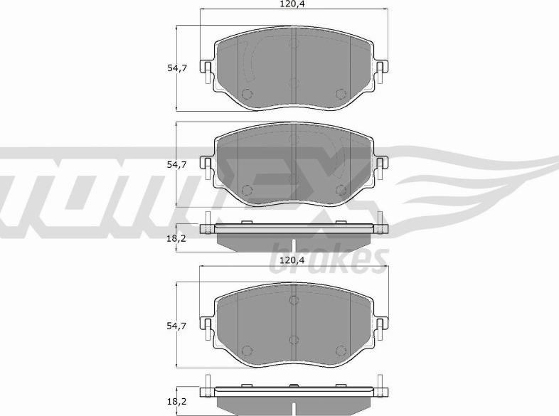 TOMEX brakes TX 19-76 - Bremžu uzliku kompl., Disku bremzes ps1.lv