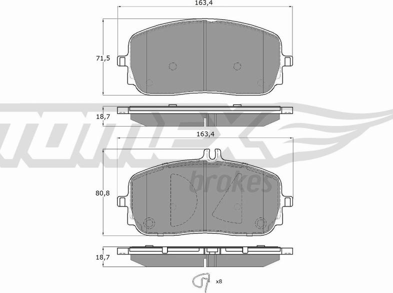 TOMEX brakes TX 19-71 - Bremžu uzliku kompl., Disku bremzes ps1.lv