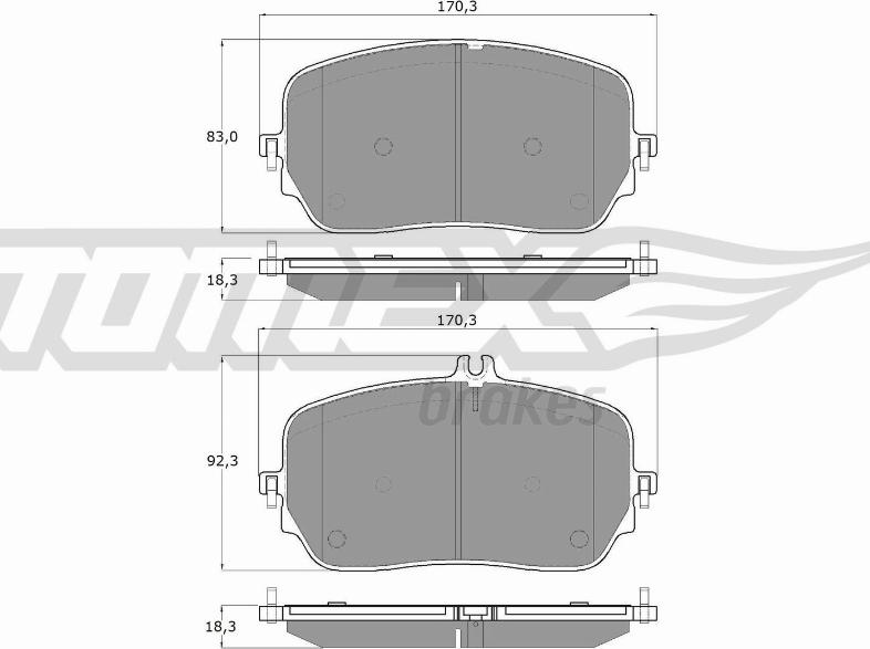 TOMEX brakes TX 19-78 - Bremžu uzliku kompl., Disku bremzes ps1.lv