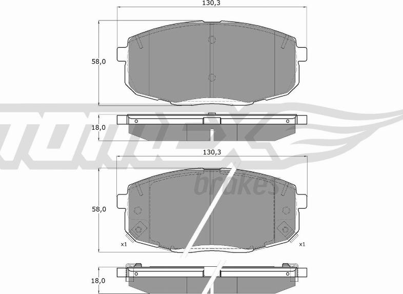 TOMEX brakes TX 14-991 - Bremžu uzliku kompl., Disku bremzes ps1.lv