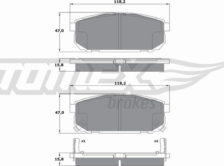 TOMEX brakes TX 14-95 - Bremžu uzliku kompl., Disku bremzes ps1.lv