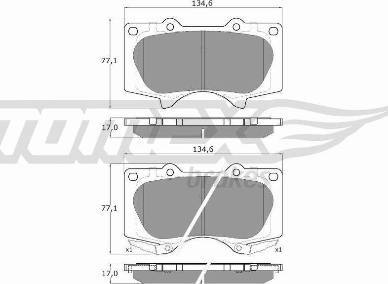 TOMEX brakes TX 14-96 - Bremžu uzliku kompl., Disku bremzes ps1.lv