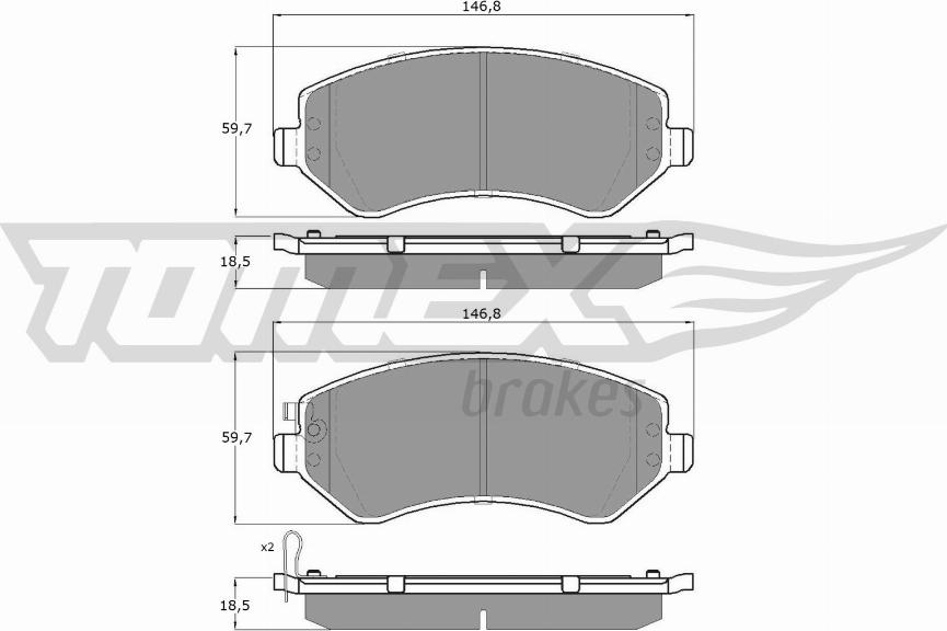 TOMEX brakes TX 14-93 - Bremžu uzliku kompl., Disku bremzes ps1.lv