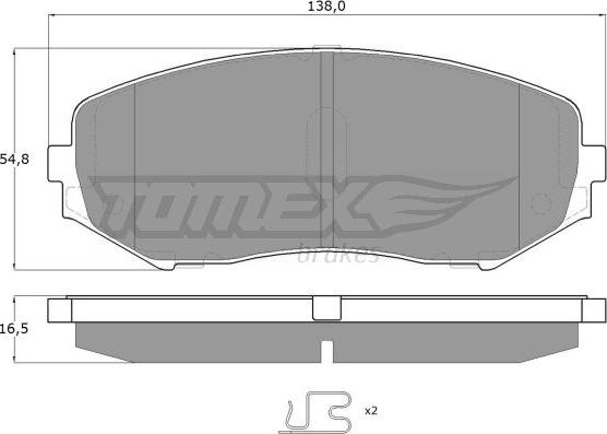 TOMEX brakes TX 14-92 - Bremžu uzliku kompl., Disku bremzes ps1.lv