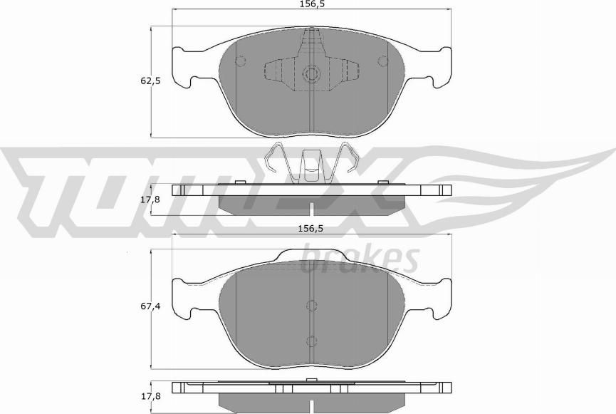 TOMEX brakes TX 14-49 - Bremžu uzliku kompl., Disku bremzes ps1.lv