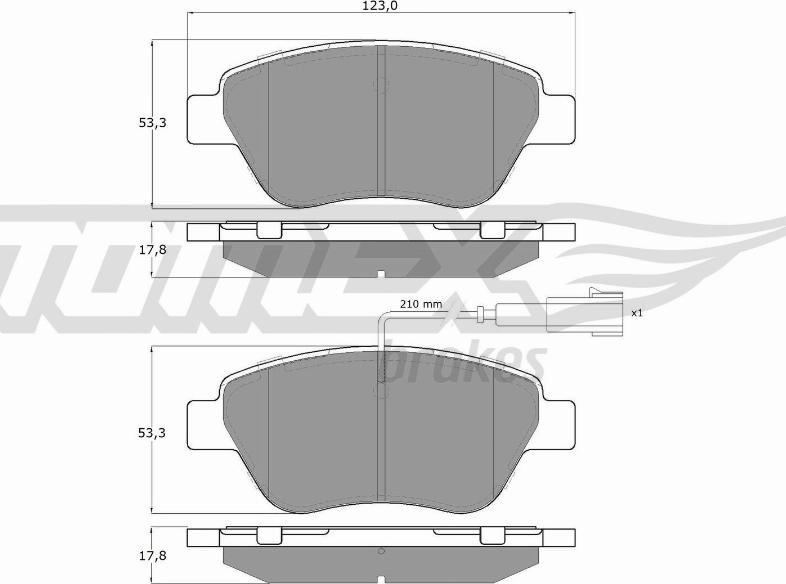 TOMEX brakes TX 14-44 - Bremžu uzliku kompl., Disku bremzes ps1.lv