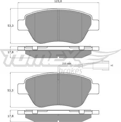 TOMEX brakes TX 14-44 - Bremžu uzliku kompl., Disku bremzes ps1.lv