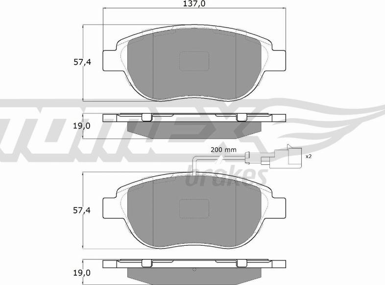 TOMEX brakes TX 14-45 - Bremžu uzliku kompl., Disku bremzes ps1.lv