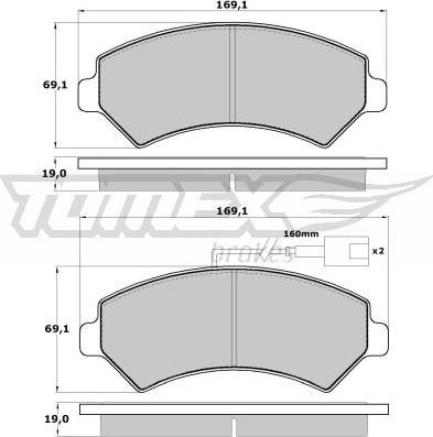 TOMEX brakes TX 14-401 - Bremžu uzliku kompl., Disku bremzes ps1.lv