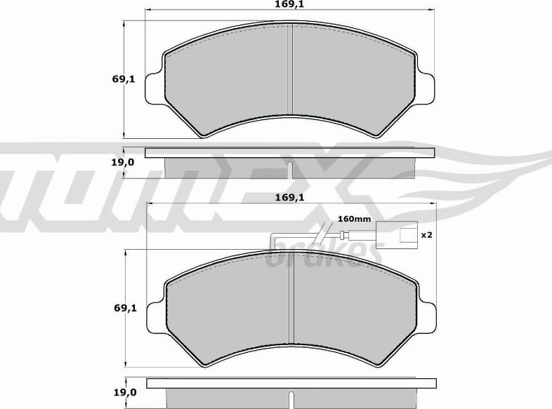 TOMEX brakes TX 14-401 - Bremžu uzliku kompl., Disku bremzes ps1.lv