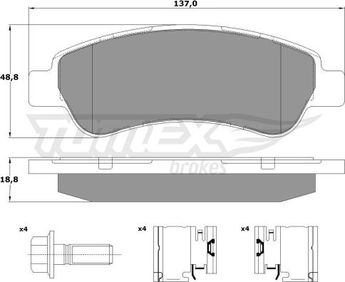 TOMEX brakes TX 14-41 - Bremžu uzliku kompl., Disku bremzes ps1.lv